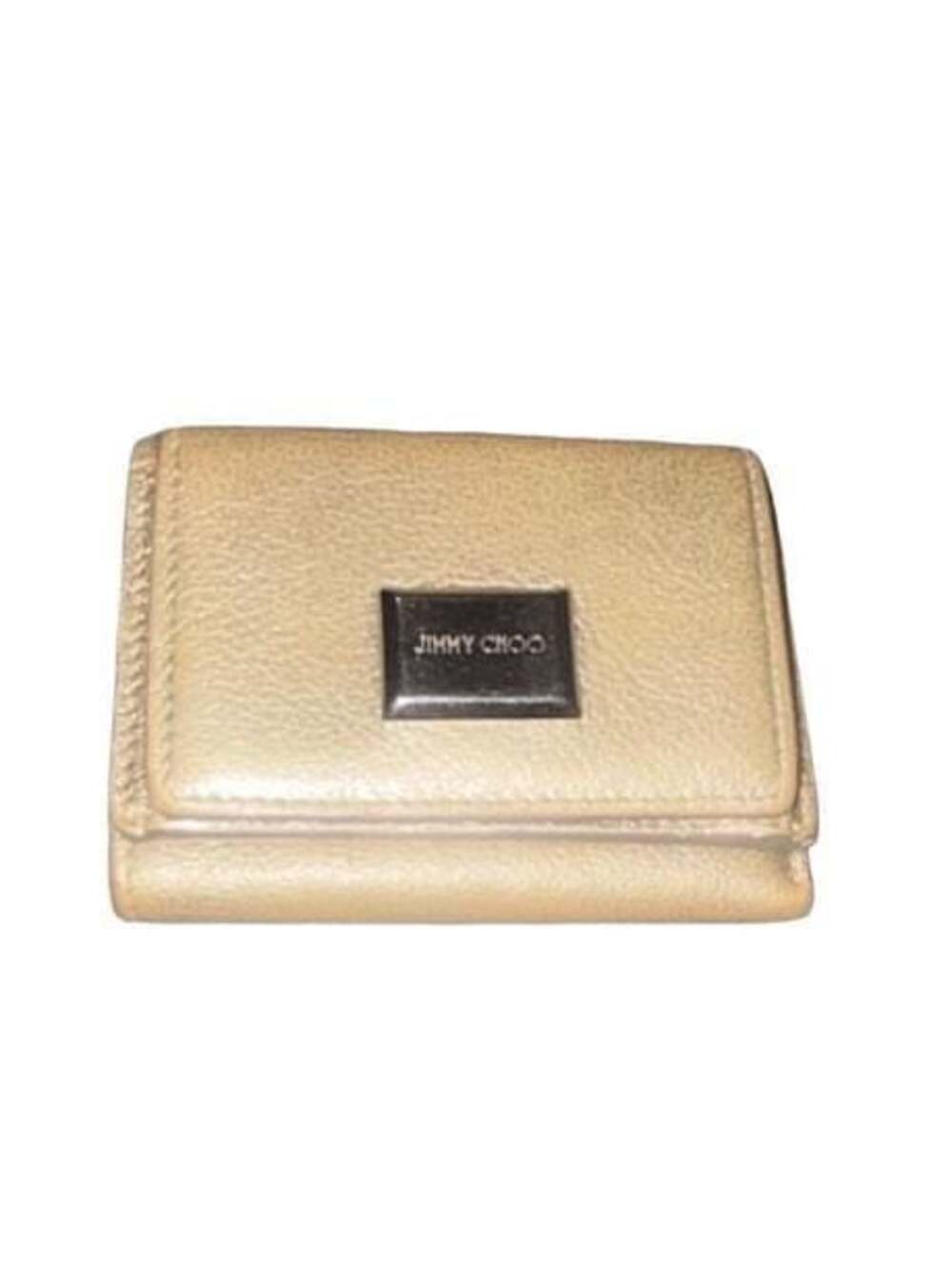 Jimmy Choo Naima Trifold Leather Wallet Gold